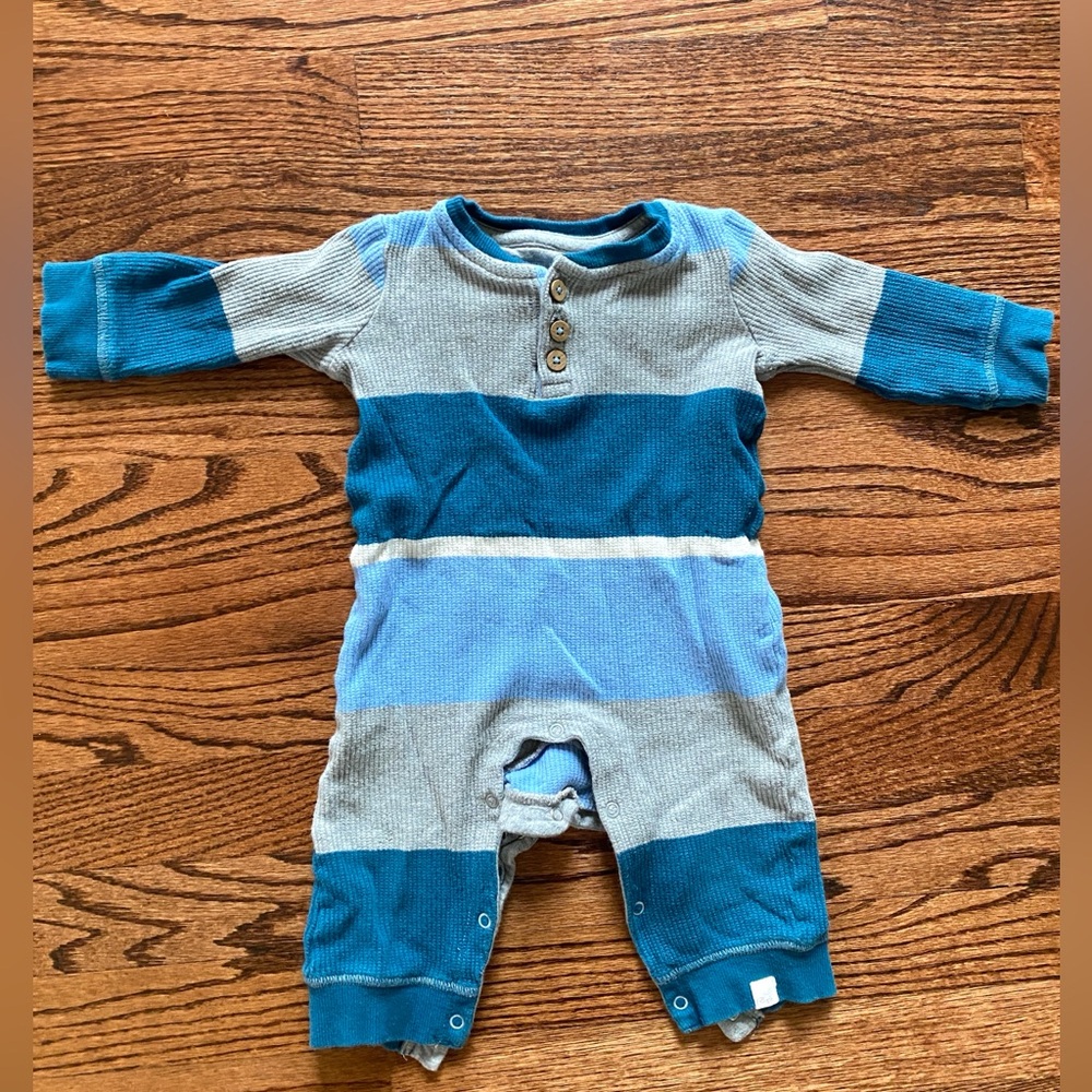 Burt's Bees Baby Boys Striped Onsie - Size 0-3 months